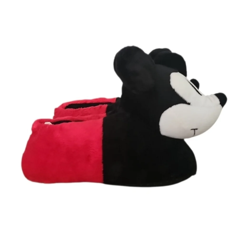 Disney Mickey Mouse Plush Slippers Youth Medium Cozy Character Slippers NWOT